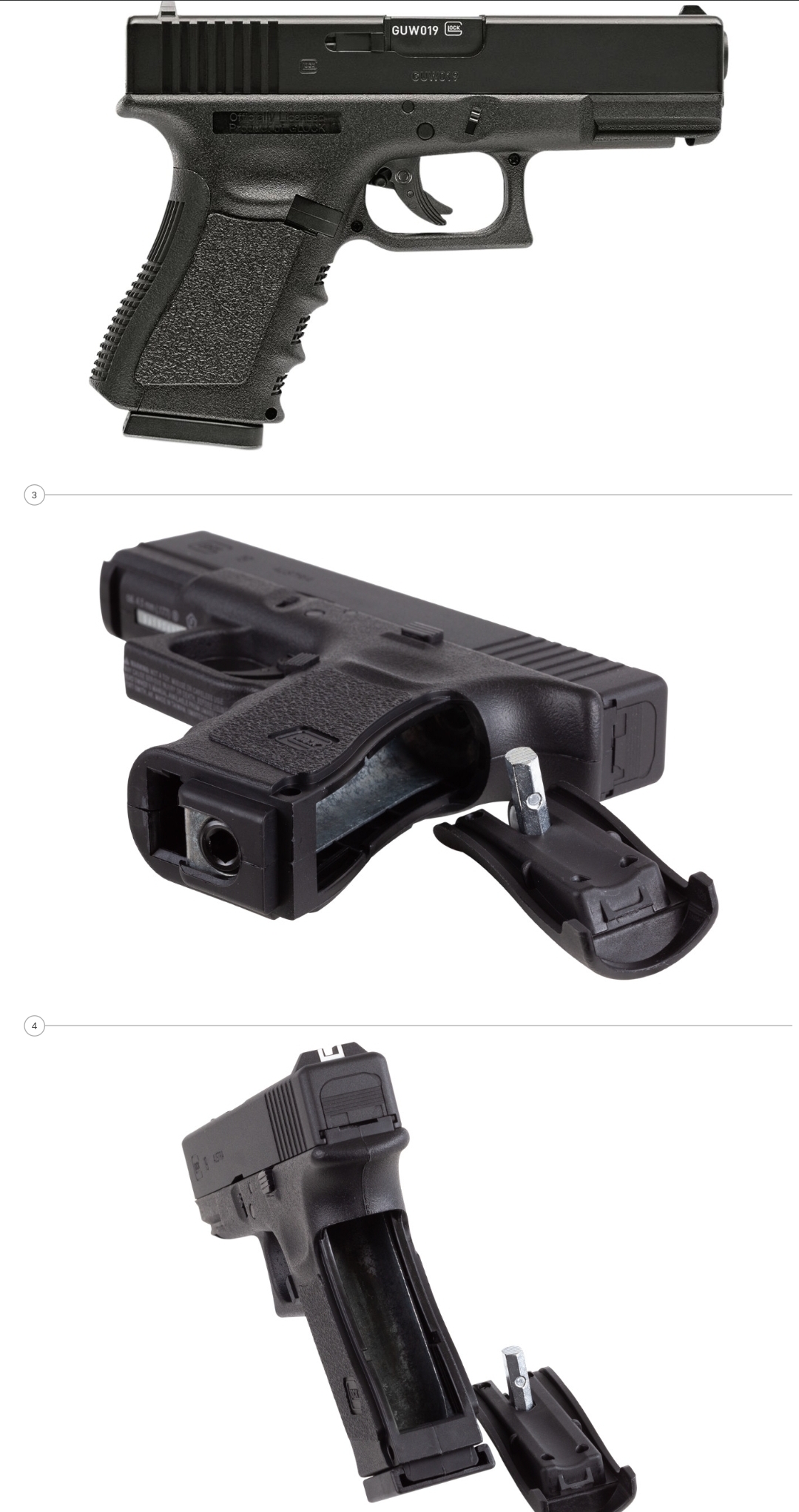 Glock 19 Riel Metálica 4.5mm/.177 FulMetal NoBlowback Incluye maletin