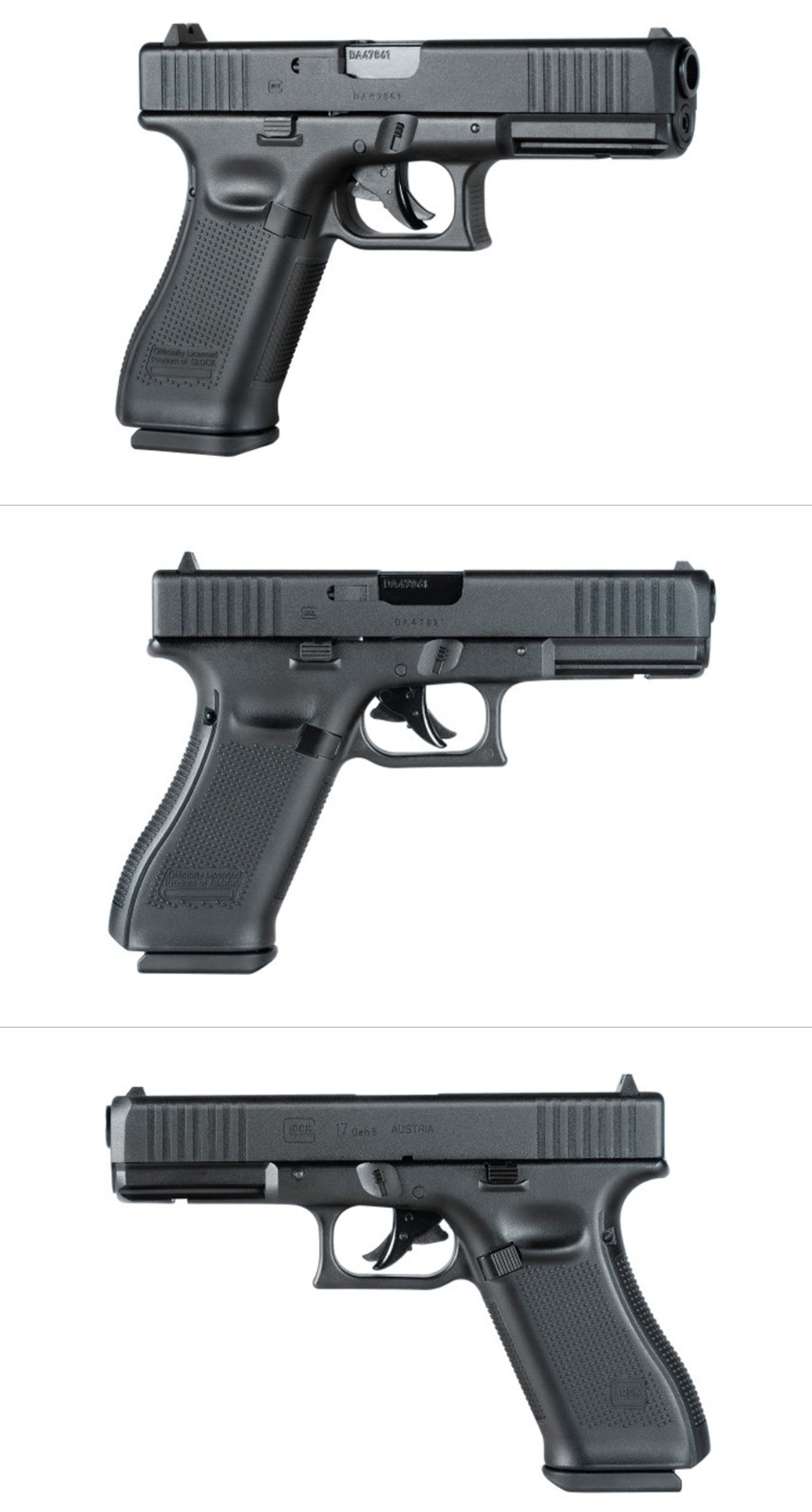 Glock 17 Gen5 Blowback Desarme Real FulMetal .177 4.5mm bbs CO2 Con placas MOS para miras RMR y Maletin